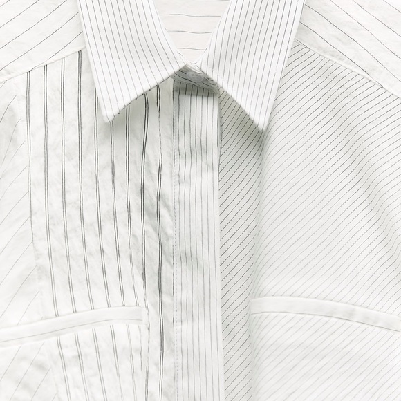 NWT Zara striped cropped button down shirt - Picture 5 of 6